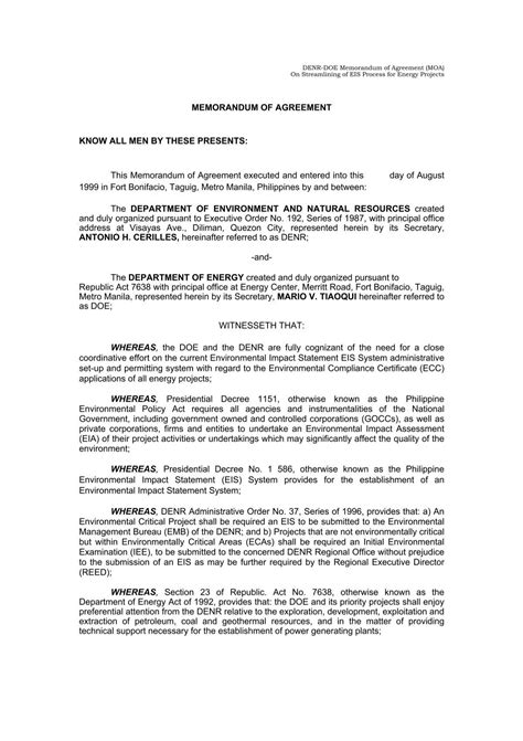 DoE, DENR enter into agreement .
